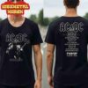 AC DC Angus And Brian PWR UP Europe Tour 2025 City List Two Sided Classic T-Shirt