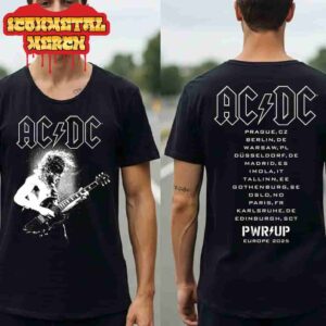 AC DC Angus Electric PWR UP Europe Tour 2025 City List Two Sided Classic T-Shirt