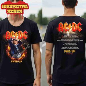 AC DC Angus Horns PWR UP Europe Tour 2025 City And Places List Two Sided Classic T-Shirt