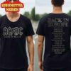AC DC Angus And Brian PWR UP Europe Tour 2025 City List Two Sided Classic T-Shirt