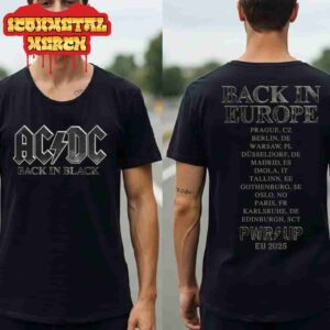 AC DC Back in Black PWR UP Europe Tour 2025 Back In Europe Tee Two Sided Classic T-Shirt
