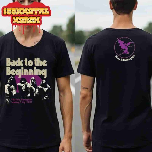 Black Sabbath Ozzy Osbourne Back To The Beginning Black Sabbath Merch Tee At Villa Park Birmingham On Saturday 5th July Two Sided Classic T-Shirt