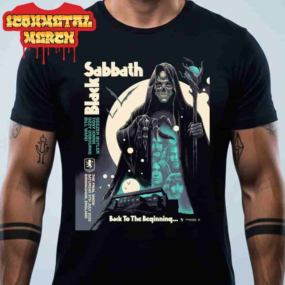Black Sabbath Ozzy Osbourne Back To The Beginning Black Sabbath Skeleton Tee At Villa Park Birmingham On Saturday 5th July Classic T-Shirt Black Sabbath Ozzy Osbourne Back To The Beginning Black Sabbath Skeleton Tee At Villa Park Birmingham On Saturday 5th July Classic T-Shirt