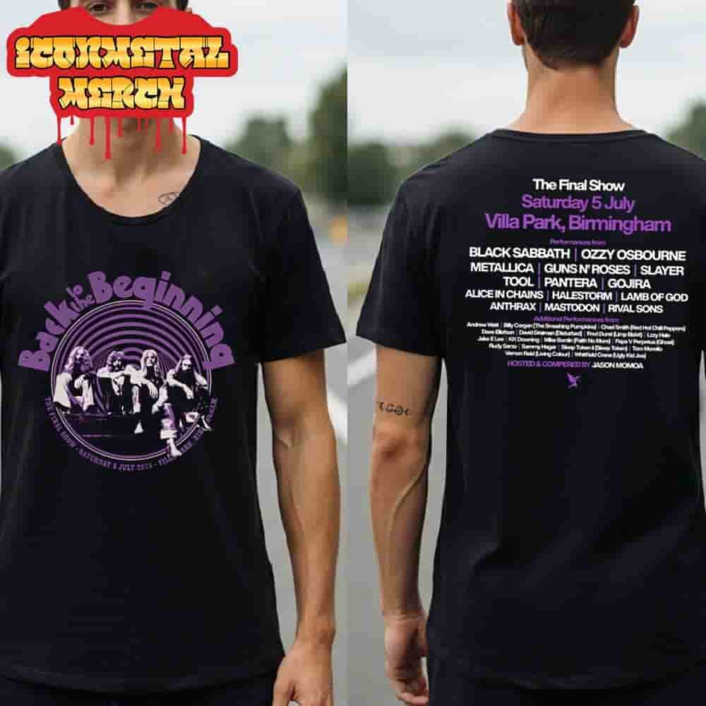 Black Sabbath Ozzy Osbourne Back To The Beginning Event Tee Merch At Villa Park Birmingham On Saturday 5th July Two Sided Classic T-Shirt Black Sabbath Ozzy Osbourne Back To The Beginning Event Tee Merch At Villa Park Birmingham On Saturday 5th July Two Sided Classic T-Shirt