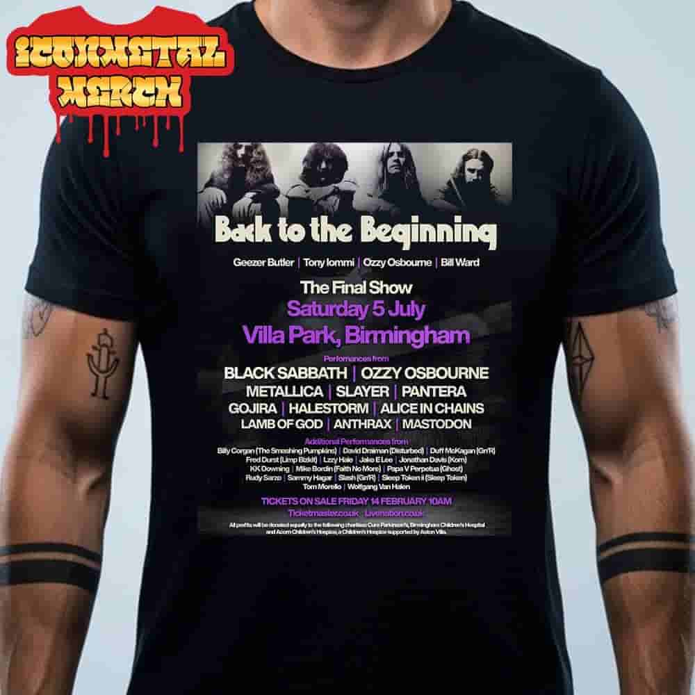 Black Sabbath With Ozzy Osbourne And Metallica Back To The Beginning The Final Show At Villa Park Birmingham On Sat July 5th 2025 Classic T-Shirt Black Sabbath With Ozzy Osbourne And Metallica Back To The Beginning The Final Show At Villa Park Birmingham On Sat July 5th 2025 Classic T-Shirt