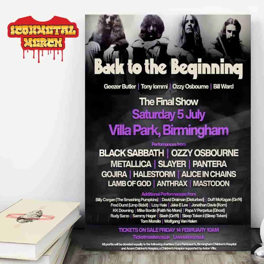 Black Sabbath With Ozzy Osbourne And Metallica Back To The Beginning The Final Show At Villa Park Birmingham On Sat July 5th 2025 Wall Decor Poster Canvas Black Sabbath With Ozzy Osbourne And Metallica Back To The Beginning The Final Show At Villa Park Birmingham On Sat July 5th 2025 Wall Decor Poster Canvas