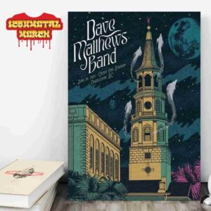 Dave Matthews Band Event Poster At Credit One Stadium Charleston SC On June 20th 2025 Wall Decor Poster Canvas