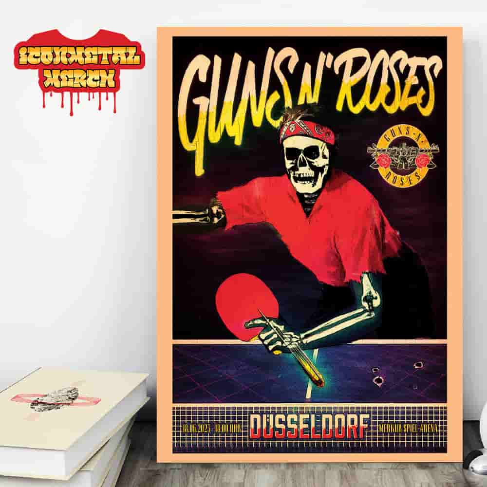 Guns N Roses World Tour 2025 Event Dusseldorf Poster At Merkur Spiel-Arena On June 18th 2025 Wall Decor Poster Canvas Guns N Roses World Tour 2025 Event Dusseldorf Poster At Merkur Spiel-Arena On June 18th 2025 Wall Decor Poster Canvas