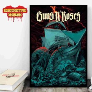 Guns N Roses World Tour 2025 Event Poster At Allians Arena Munich DE On June 20th 2025 Wall Decor Poster Canvas
