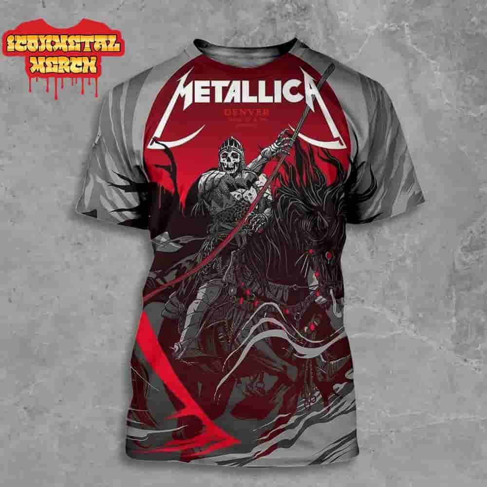 Metallica M72 Denver North American Tour 2025 Venue Poster At Empower Field At Mile High Denver CO On June 27th And 29th 2025 All Over Print Shirt Metallica M72 Denver North American Tour 2025 Venue Poster At Empower Field At Mile High Denver CO On June 27th And 29th 2025 All Over Print Shirt