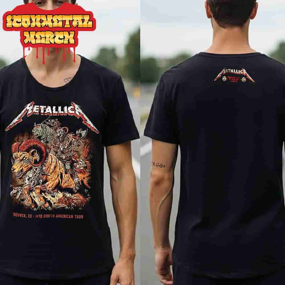 Metallica M72 Denver North American Tour 2025 Venue Tee Second Night At Pop Up Store Empower Field At Mile High Denver CO On June 29th 2025 Two Sided Classic T-Shirt Metallica M72 Denver North American Tour 2025 Venue Tee Second Night At Pop Up Store Empower Field At Mile High Denver CO On June 29th 2025 Two Sided Classic T-Shirt