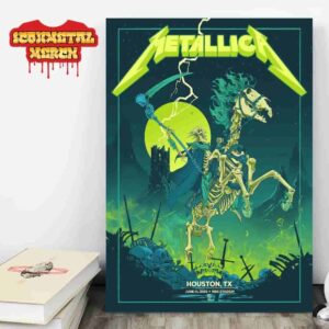 Metallica M72 Houston North American Tour 2025 Pop Up Store Venue Poster At NRG Stadium Houston Texas On June 14th 2025 Wall Decor Poster Canvas