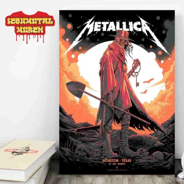 Metallica M72 Houston North American Tour 2025 Venue Poster At Pop Up Store NRG Stadium Houston Texas On June 14th 2025 Wall Decor Poster Canvas