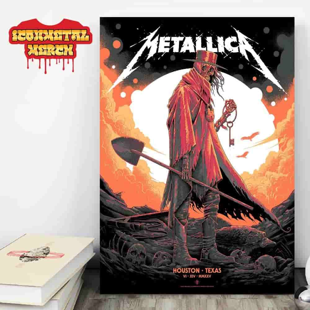 Metallica M72 Houston North American Tour 2025 Venue Poster At Pop Up Store NRG Stadium Houston Texas On June 14th 2025 Wall Decor Poster Canvas Metallica M72 Houston North American Tour 2025 Venue Poster At Pop Up Store NRG Stadium Houston Texas On June 14th 2025 Wall Decor Poster Canvas