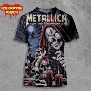 Metallica M72 Santa Clara North American Tour 2025 Second Night Venue Poster At Levi Stadium Santa Clara CA On June 22th 2025 All Over Print Shirt