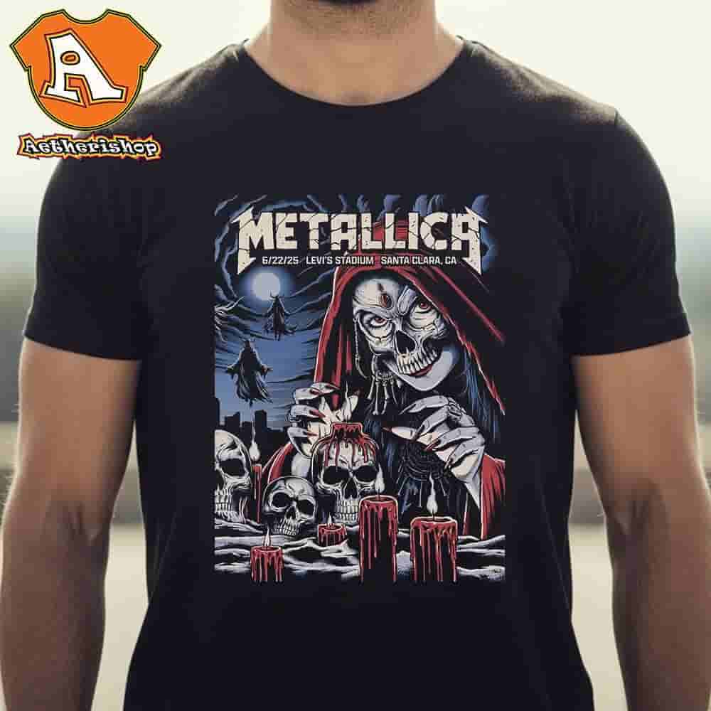 Metallica M72 Santa Clara North American Tour 2025 Second Night Venue Poster At Levi Stadium Santa Clara CA On June 22th 2025 Classic T-Shirt Metallica M72 Santa Clara North American Tour 2025 Second Night Venue Poster At Levi Stadium Santa Clara CA On June 22th 2025 Classic T-Shirt
