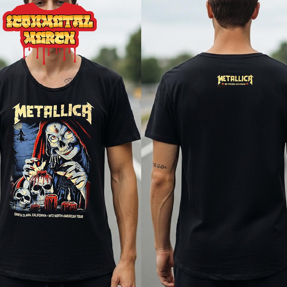Metallica M72 Santa Clara North American Tour 2025 Second Night Venue Tee At Levi Stadium Santa Clara CA On June 22th 2025 Two Sided Classic T-Shirt Metallica M72 Santa Clara North American Tour 2025 Second Night Venue Tee At Levi Stadium Santa Clara CA On June 22th 2025 Two Sided Classic T-Shirt