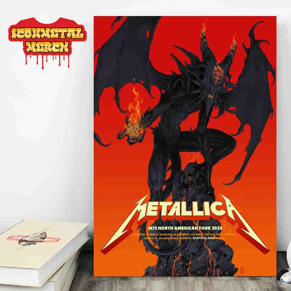 Metallica M72 Santa Clara North American Tour 2025 Venue Poster At Levi Stadium Santa Clara CA On June 20th And 22nd 2025 Wall Decor Poster Canvas Metallica M72 Santa Clara North American Tour 2025 Venue Poster At Levi Stadium Santa Clara CA On June 20th And 22nd 2025 Wall Decor Poster Canvas