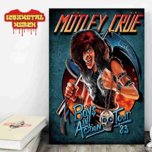 Motley Crue Poster Crucial Crue Boys In Action 83 Tour Lenticular Wall Decor Poster Canvas