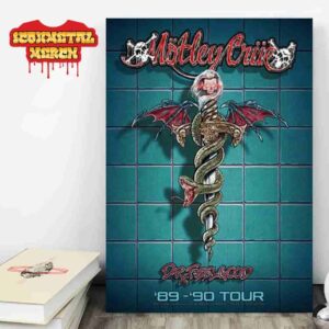 Motley Crue Poster Crucial Crue Dr Feelgood 89-90 Tour Lenticular Wall Decor Poster Canvas