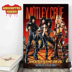 Motley Crue Poster Crucial Crue Shout At The Devil World Tour 1983 Lenticular Wall Decor Poster Canvas