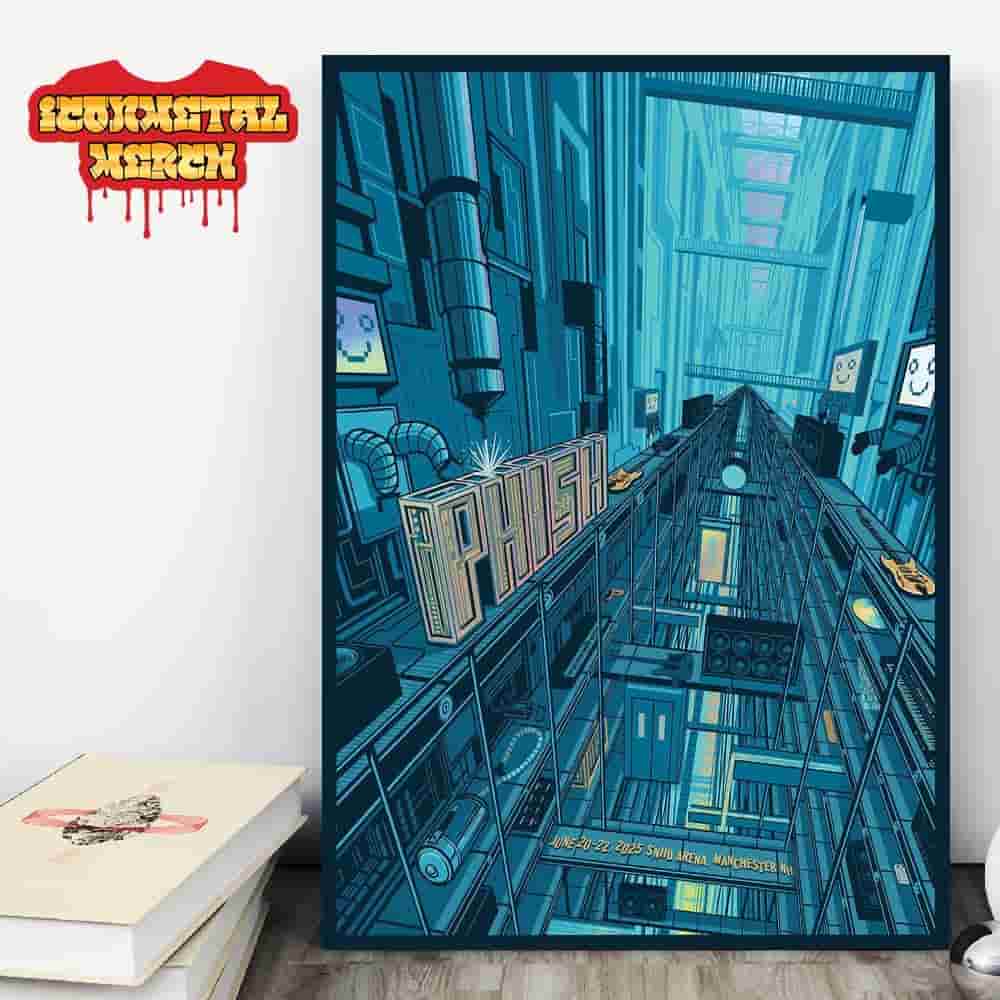 Phish Summer Tour 2025 Artwork Poster At Snhu Arena Manchester NH On June 20th-22nd 2025 Wall Decor Poster Canvas Phish Summer Tour 2025 Artwork Poster At Snhu Arena Manchester NH On June 20th-22nd 2025 Wall Decor Poster Canvas