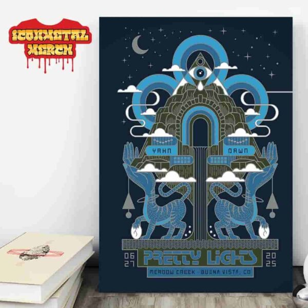 Pretty Lights Event Poster Night 1 At Meadow Creek Buena Vista CO On June 27th 2025 Wall Decor Poster Canvas
