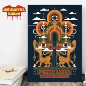 Pretty Lights Event Poster Night 2 At Meadow Creek Buena Vista CO On June 27th 2025 Wall Decor Poster Canvas