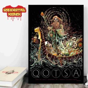 Queens Of The Stone Age Event Poster At The Breese Stevens Field Madison WI On June 20th 2025 Wall Decor Poster Canvas