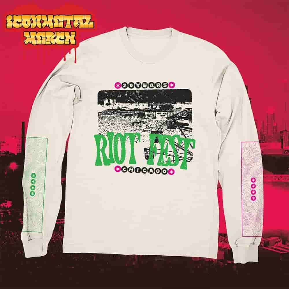 Riot Fest 20 Years Ferris Wheel Long Sleeve Merchandise Limited Classic T-Shirt Riot Fest 20 Years Ferris Wheel Long Sleeve Merchandise Limited Classic T-Shirt