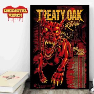 Treaty Oak Revival 2025 Bad State Of Mind Leg 2 Tour Poster Dates And Places List Wall Decor Poster Canvas