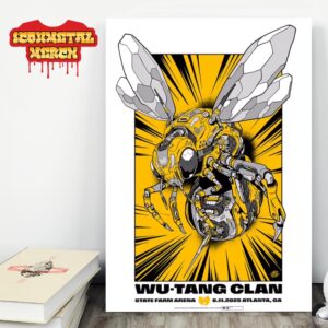 Wu-Tang Clan The Final Chamber Tour 2025 Artwork Killber Bee Poster At State Farm Arena Atlanta GA On June 11th 2025 Wall Decor Poster Canvas