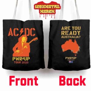 AC DC Are You Ready PWR UP 2025 Tour Australia Map Merchandise Limited Tote Bag