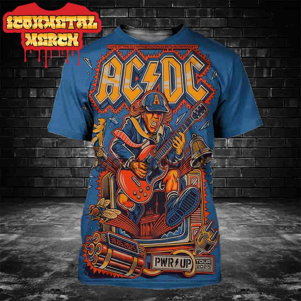 AC DC Berlin PWR UP World Tour Poster 2025 At Olympiastadion Berlin DE On June 30th 2025 All Over Print Shirt AC DC Berlin PWR UP World Tour Poster 2025 At Olympiastadion Berlin DE On June 30th 2025 All Over Print Shirt
