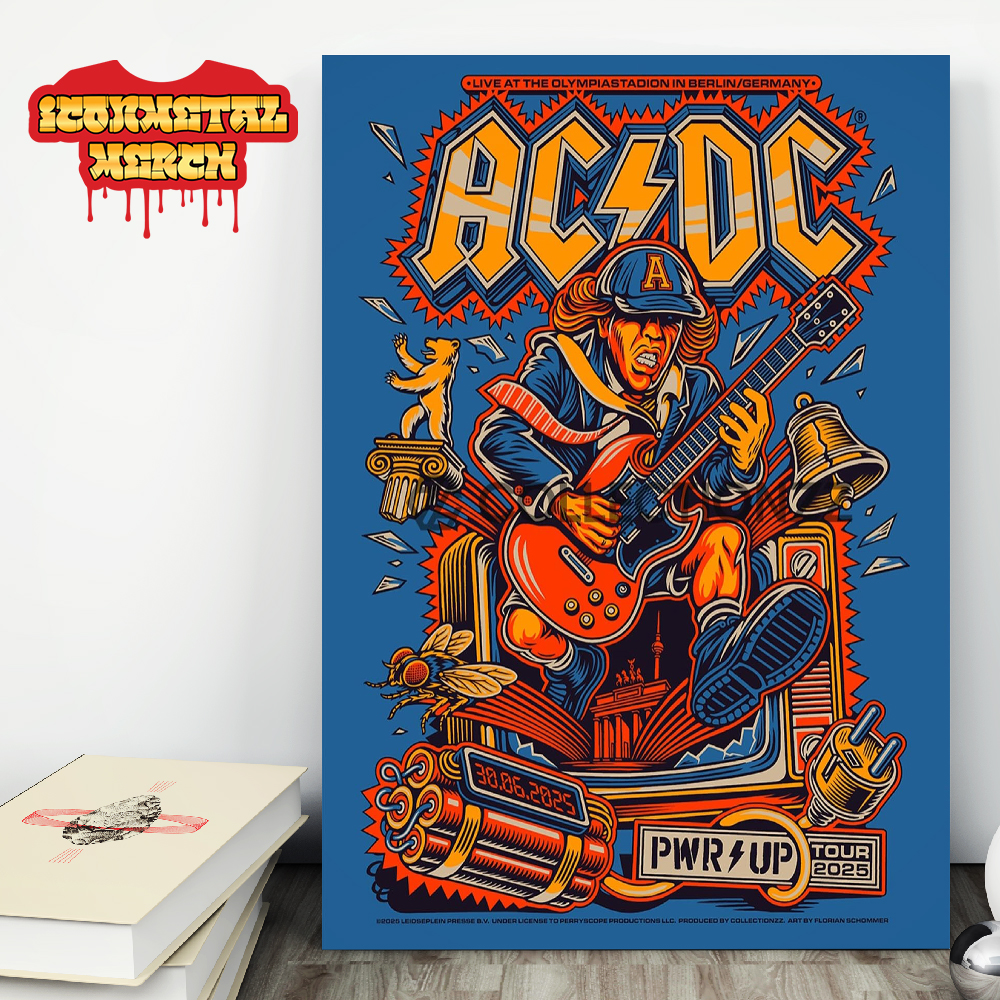 AC DC Berlin PWR UP World Tour Poster 2025 At Olympiastadion Berlin DE On June 30th 2025 Wall Decor Poster Canvas AC DC Berlin PWR UP World Tour Poster 2025 At Olympiastadion Berlin DE On June 30th 2025 Wall Decor Poster Canvas