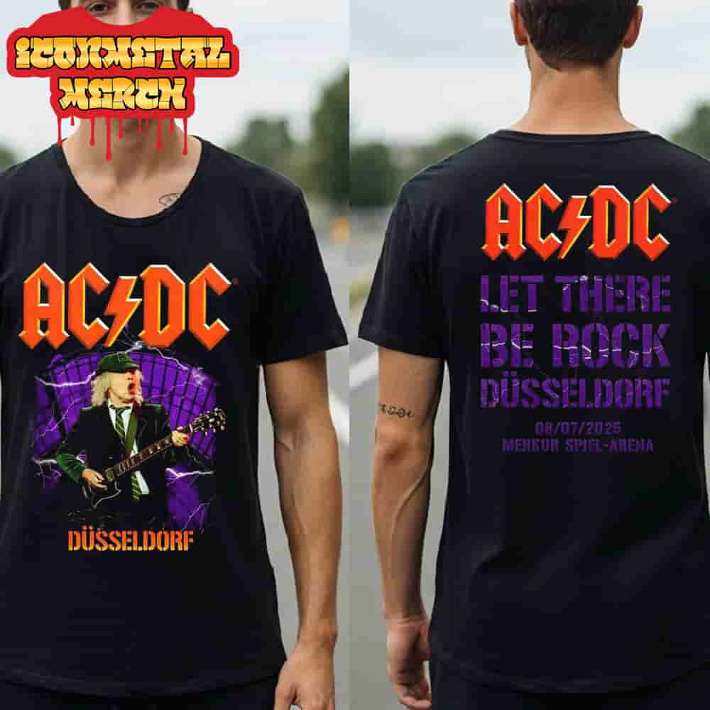 AC DC Dusseldorf PWR UP Tour 2025 Event Tee At Merkur Spiel Arena On July 8th 2025 Two Sided Classic T-Shirt AC DC Dusseldorf PWR UP Tour 2025 Event Tee At Merkur Spiel Arena On July 8th 2025 Two Sided Classic T-Shirt
