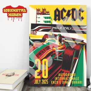AC DC Imola PWR UP Tour 2025 Event Poster At Autpdromo Internazionale Enzo E Dino Ferrari Italy On July 20th 2025 Wall Decor Poster Canvas