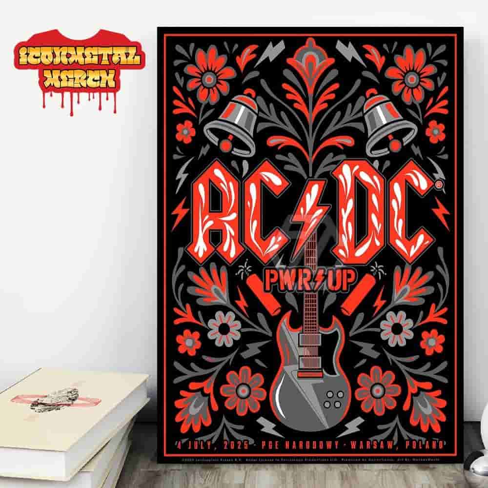 AC DC Warsaw PWR UP Tour Poster At PGE Narodowy Warsaw Poland On 4th July 2025 Wall Decor Poster Canvas AC DC Warsaw PWR UP Tour Poster At PGE Narodowy Warsaw Poland On 4th July 2025 Wall Decor Poster Canvas