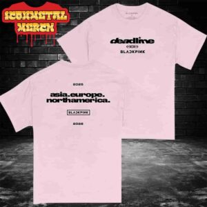 Blackpink Deadline World Tour 2025-2026 Continent Logo Tee Pink Two Sided Classic T-Shirt