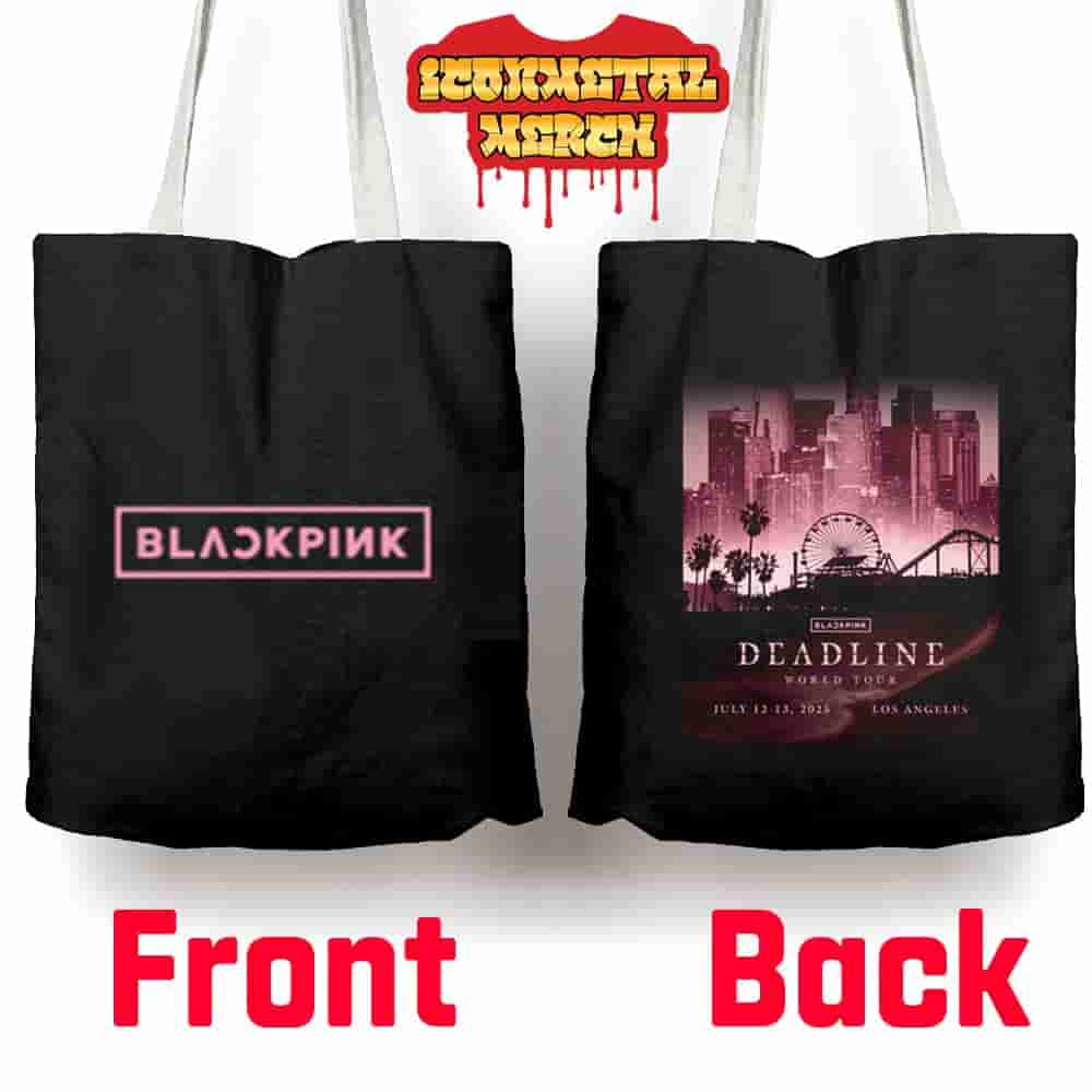 Blackpink Deadline World Tour 2025-2026 Exclusive City LA Black Tote Bag Blackpink Deadline World Tour 2025-2026 Exclusive City LA Black Tote Bag