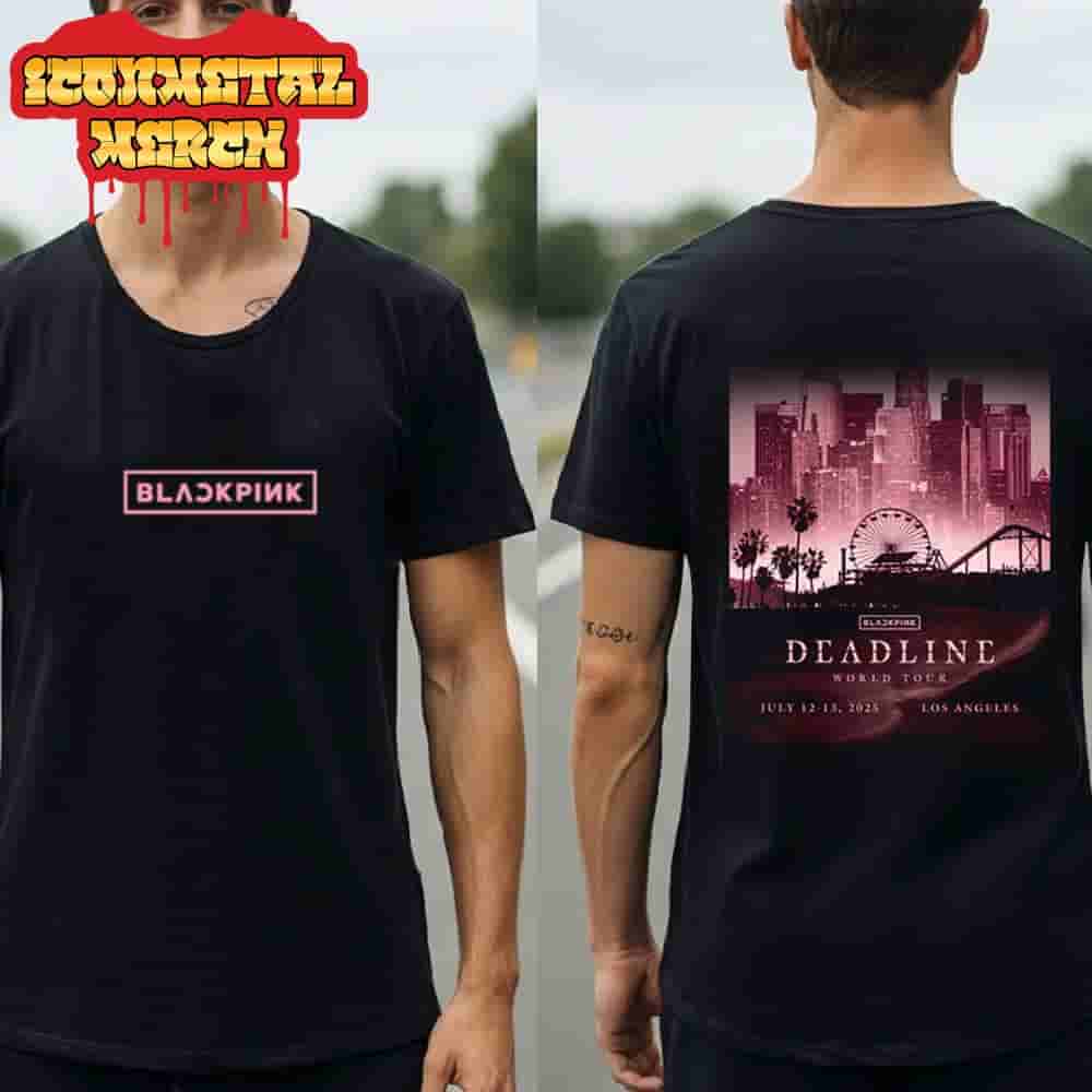 Blackpink Deadline World Tour 2025-2026 Exclusive City Tee LA Black Two Sided Classic T-Shirt Blackpink Deadline World Tour 2025-2026 Exclusive City Tee LA Black Two Sided Classic T-Shirt