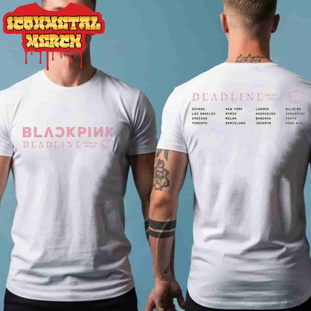 Blackpink Deadline World Tour 2025-2026 World Tour Tee White City List Two Sided Classic T-Shirt Blackpink Deadline World Tour 2025-2026 World Tour Tee White City List Two Sided Classic T-Shirt