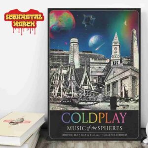 Coldplay 2025 Boston Music Of The Spheres Limited Edition Tour Poster At Gillete Stadium On July 15th And 16th 2025 Wall Decor Poster Canvas