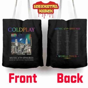 Coldplay 2025 Boston Music Of The Spheres Limited Edition Tour Tee At Gillete Stadium On July 15th And 16th 2025 Tote Bag
