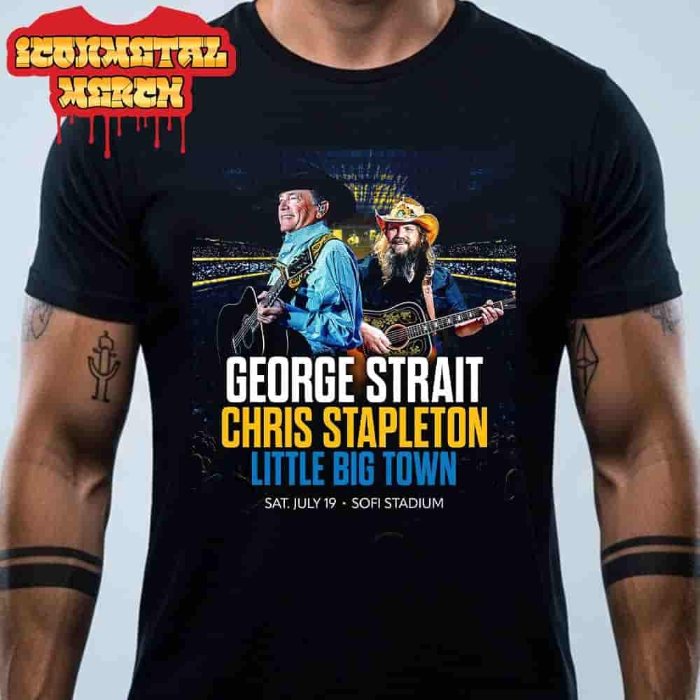 George Strait 2025 Show With Chris Stapleton And Little Big Town At Sofi Stadium Los Angeles CA On Saturday July 19th 2025 Classic T-Shirt George Strait 2025 Show With Chris Stapleton And Little Big Town At Sofi Stadium Los Angeles CA On Saturday July 19th 2025 Classic T-Shirt