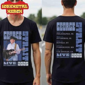 George Strait Live In Concert 2025 Stadium Tour Black Photo Tour Tee Dates And Places Two Sided Classic T-Shirt