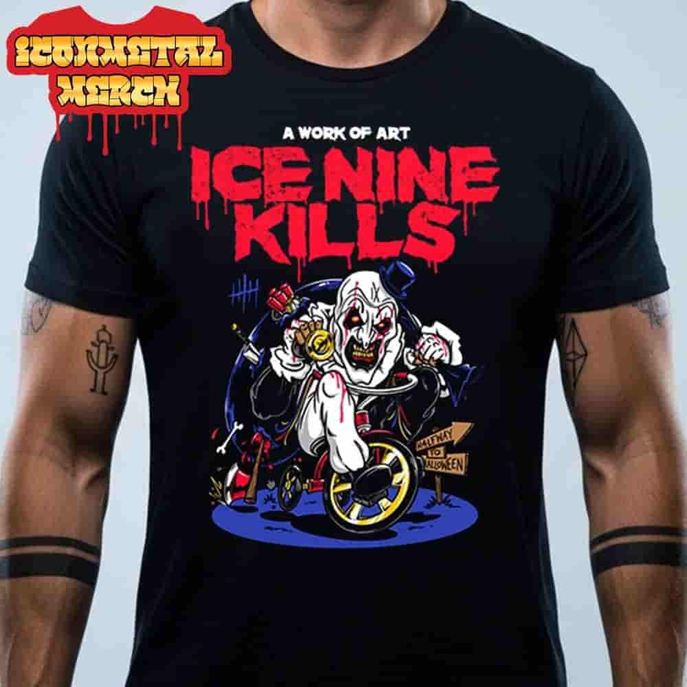 Ice Nine Kills A Work Of Art Tee Half Way To The Halloween Classic T-Shirt Ice Nine Kills A Work Of Art Tee Half Way To The Halloween Classic T-Shirt