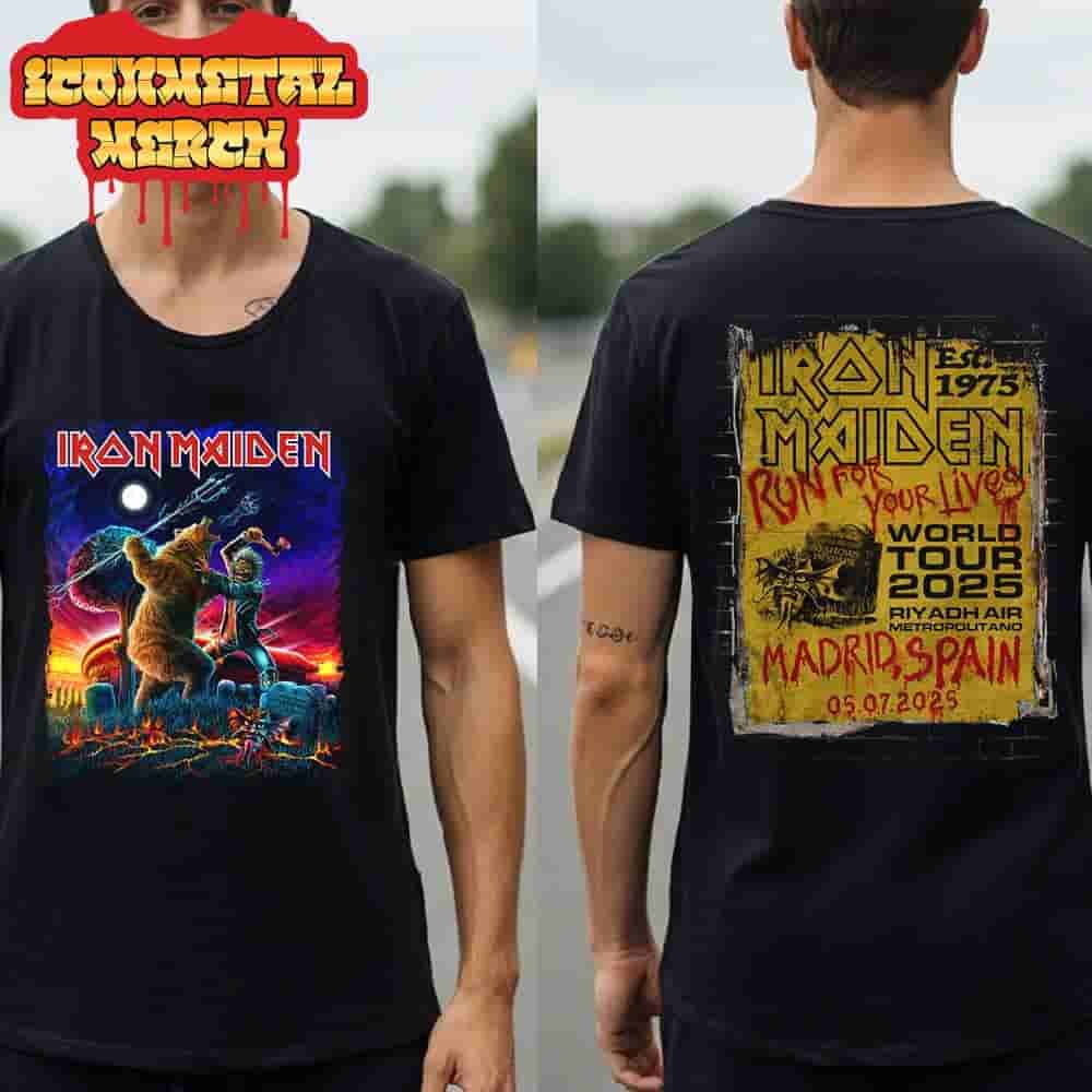 Iron Maiden Run For Your Lives 2025 Tour Madrid Tee At Riyadh Air Metropolitano Madrid Spain On 5th July 2025 Two Sided Classic T-Shirt Classic T-Shirt Iron Maiden Run For Your Lives 2025 Tour Madrid Tee At Riyadh Air Metropolitano Madrid Spain On 5th July 2025 Two Sided Classic T-Shirt Classic T-Shirt