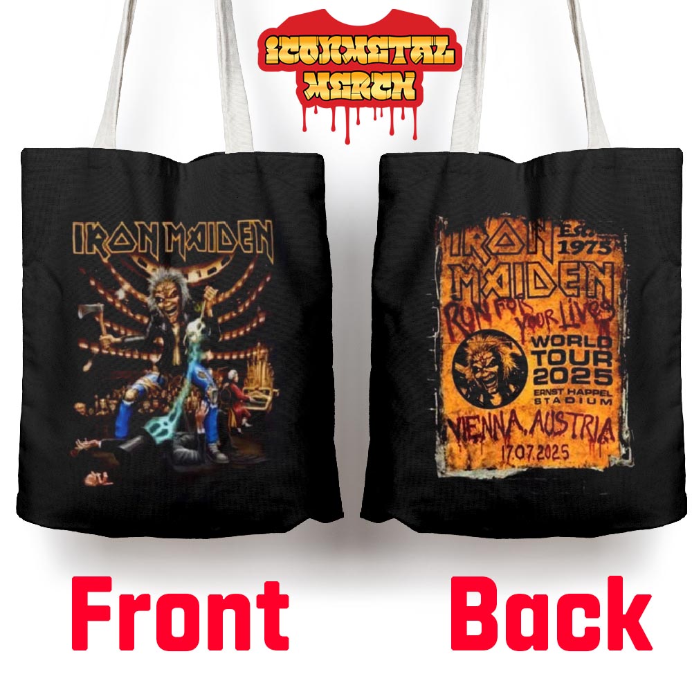 Iron Maiden Run For Your Lives World Tour 2025 Event At Ernst Happel Stadium Vienna Australia On July 17th 2025 Tote Bag Iron Maiden Run For Your Lives World Tour 2025 Event At Ernst Happel Stadium Vienna Australia On July 17th 2025 Tote Bag