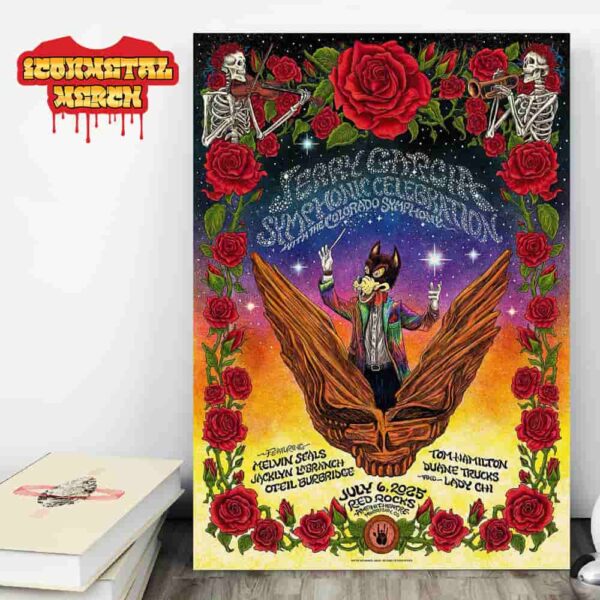 Jerry Garcia Syphonic Celebration With Colorado Symphone At Red Rocks Amphitheatre Morrison CO On July 6th 2025 Wall Decor Poster Canvas